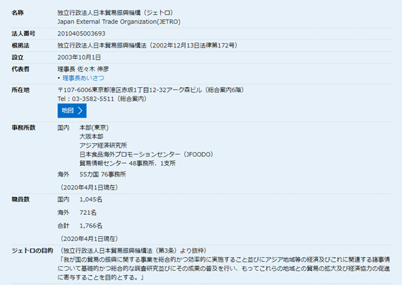 JETRO組織体制