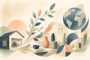 ブランド成長を示す柔らかいイラスト